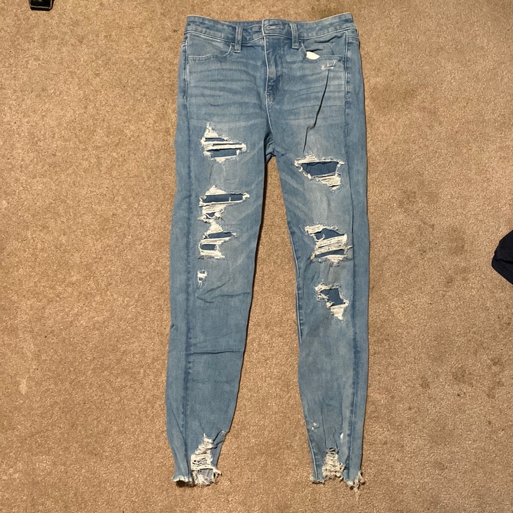 Light blue american eagle skinny jeans